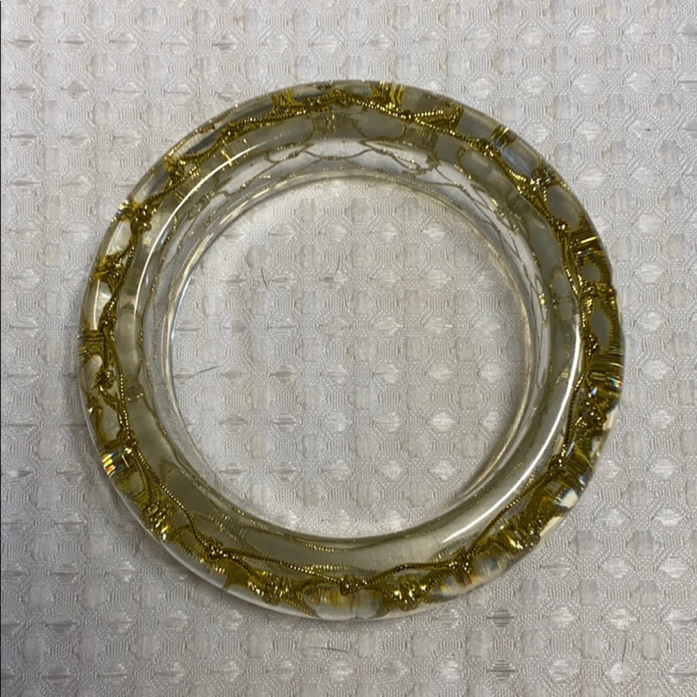 Clear bangle with gold details